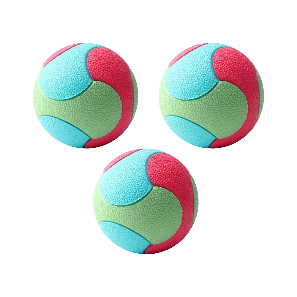 Pet Toy Ball - fargeblokkert solid TPR-ball