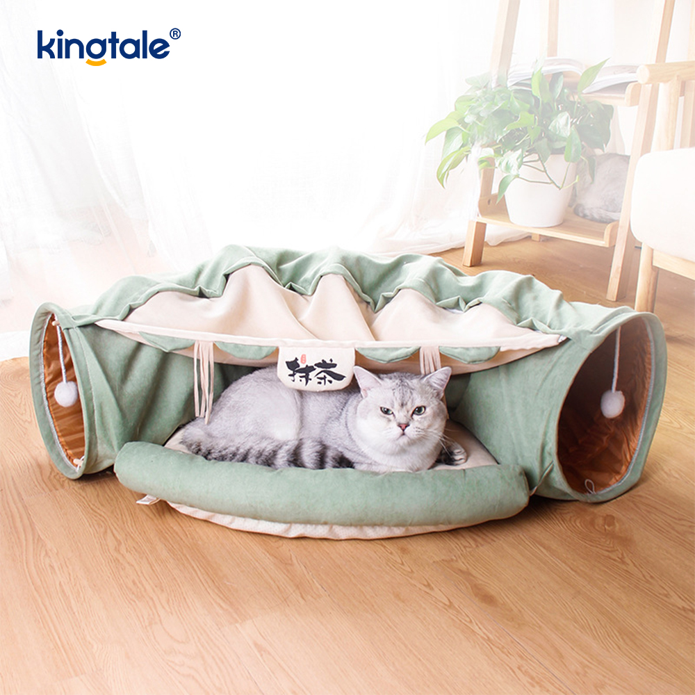 Sammenleggbar Cat Play Tunnel Interactive Toy Maze Cat House Tunnels innendørs