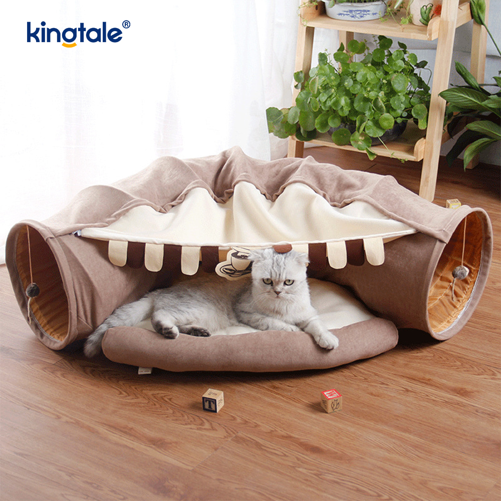 Sammenleggbar Cat Play Tunnel Interactive Toy Maze Cat House Tunnels innendørs