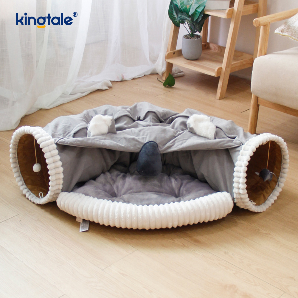 Sammenleggbar Cat Play Tunnel Interactive Toy Maze Cat House Tunnels innendørs