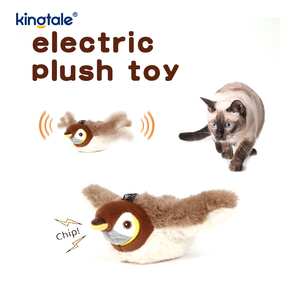 Simulert Sparrow Pet Plysh Toy For Alle Raser Cat Kicker Catnip Leker Sparrow