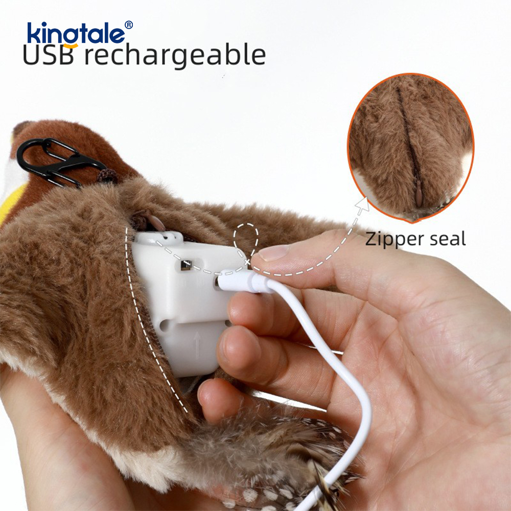 Simulert Sparrow Pet Plysh Toy For Alle Raser Cat Kicker Catnip Leker Sparrow