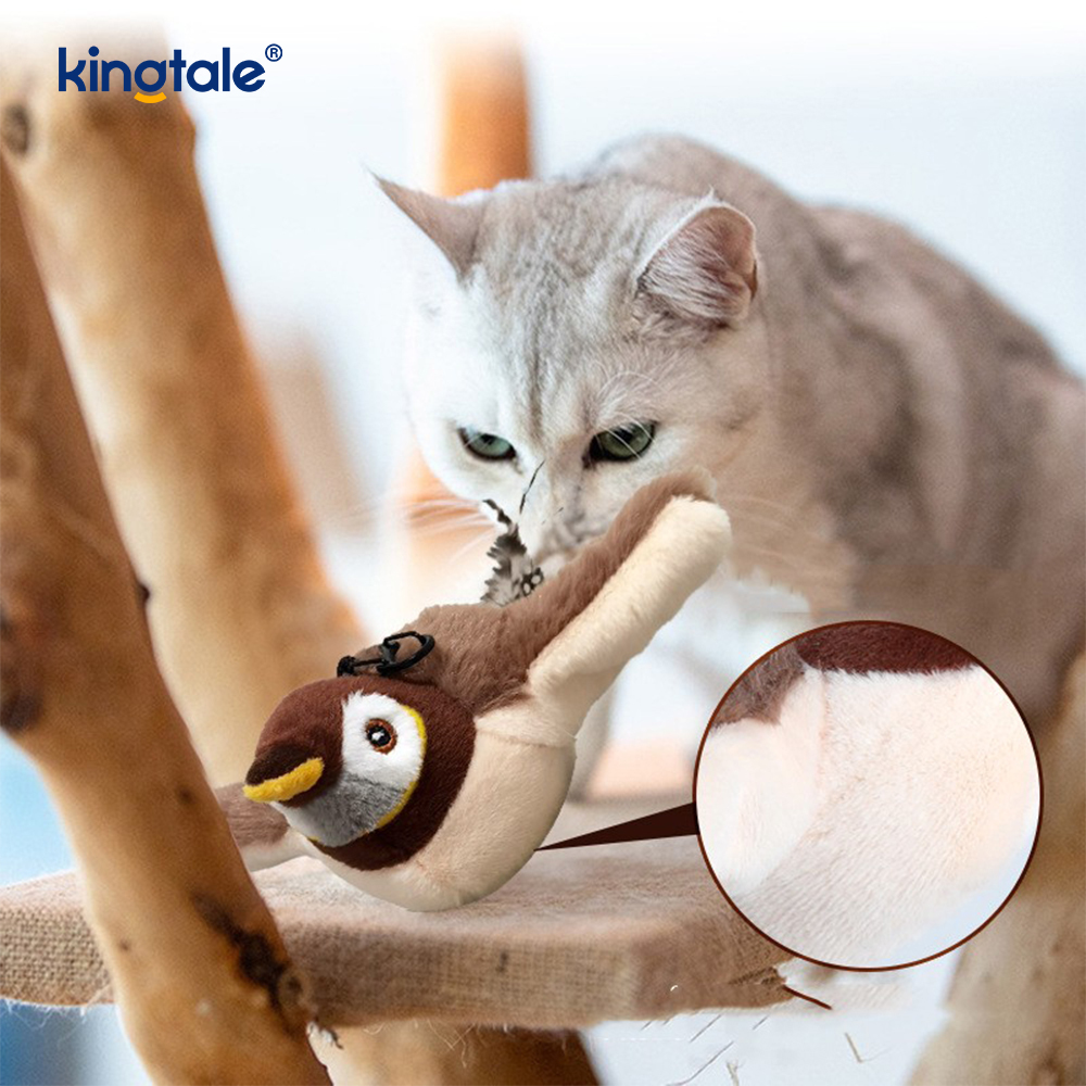 Simulert Sparrow Pet Plysh Toy For Alle Raser Cat Kicker Catnip Leker Sparrow
