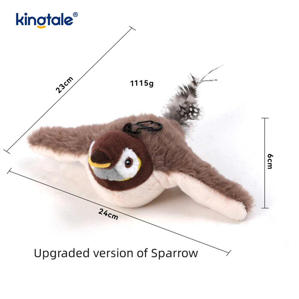 Simulert Sparrow Pet Plysh Toy For Alle Raser Cat Kicker Catnip Leker Sparrow