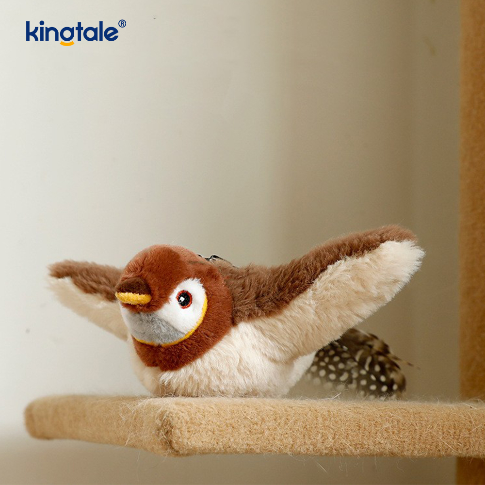 Simulert Sparrow Pet Plysh Toy For Alle Raser Cat Kicker Catnip Leker Sparrow
