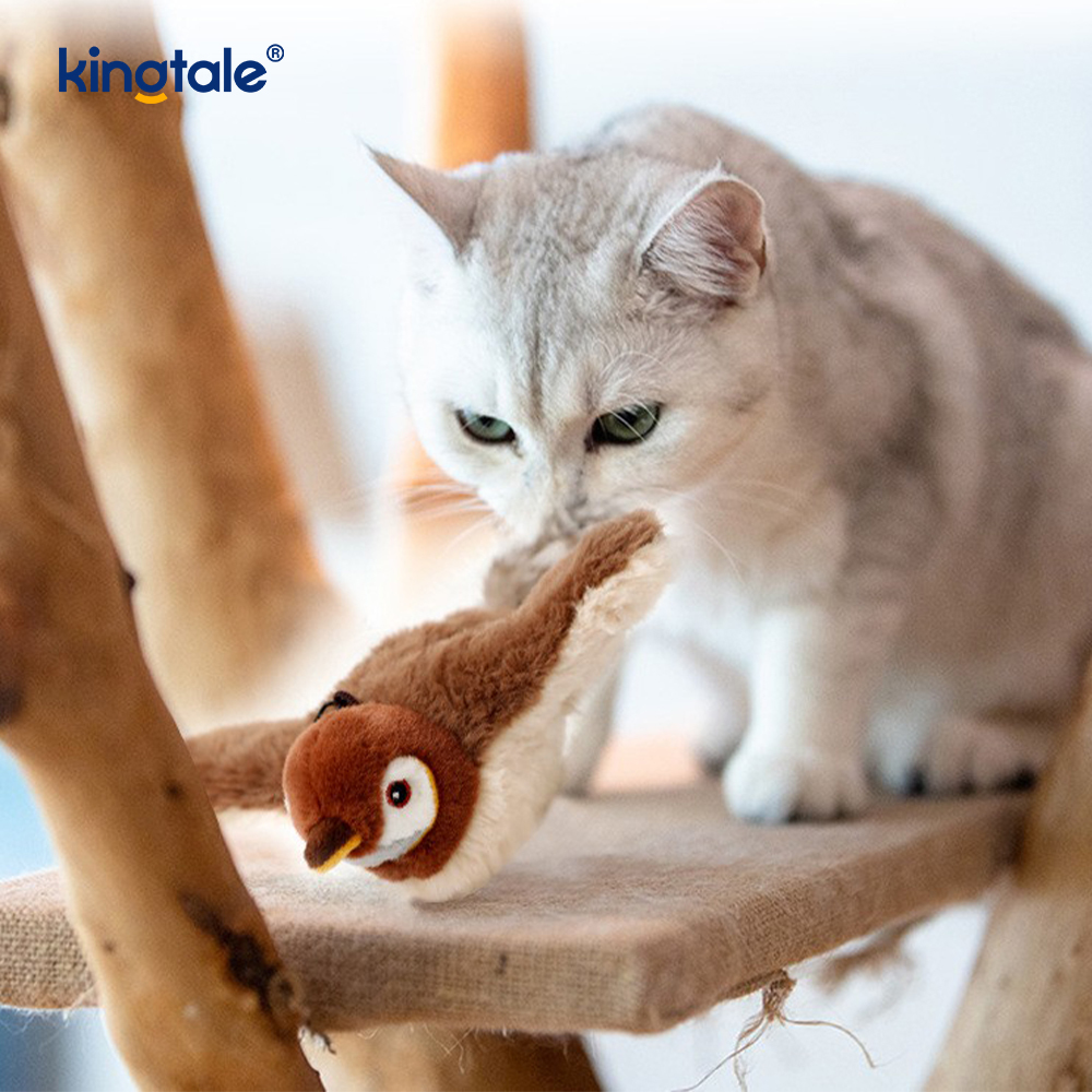 Simulert Sparrow Pet Plysh Toy For Alle Raser Cat Kicker Catnip Leker Sparrow