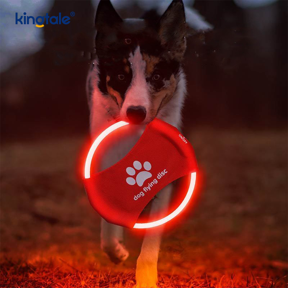 Pet Light-Up Frisbee High Visibility Lighted Pet Training Kaster Leker for trening