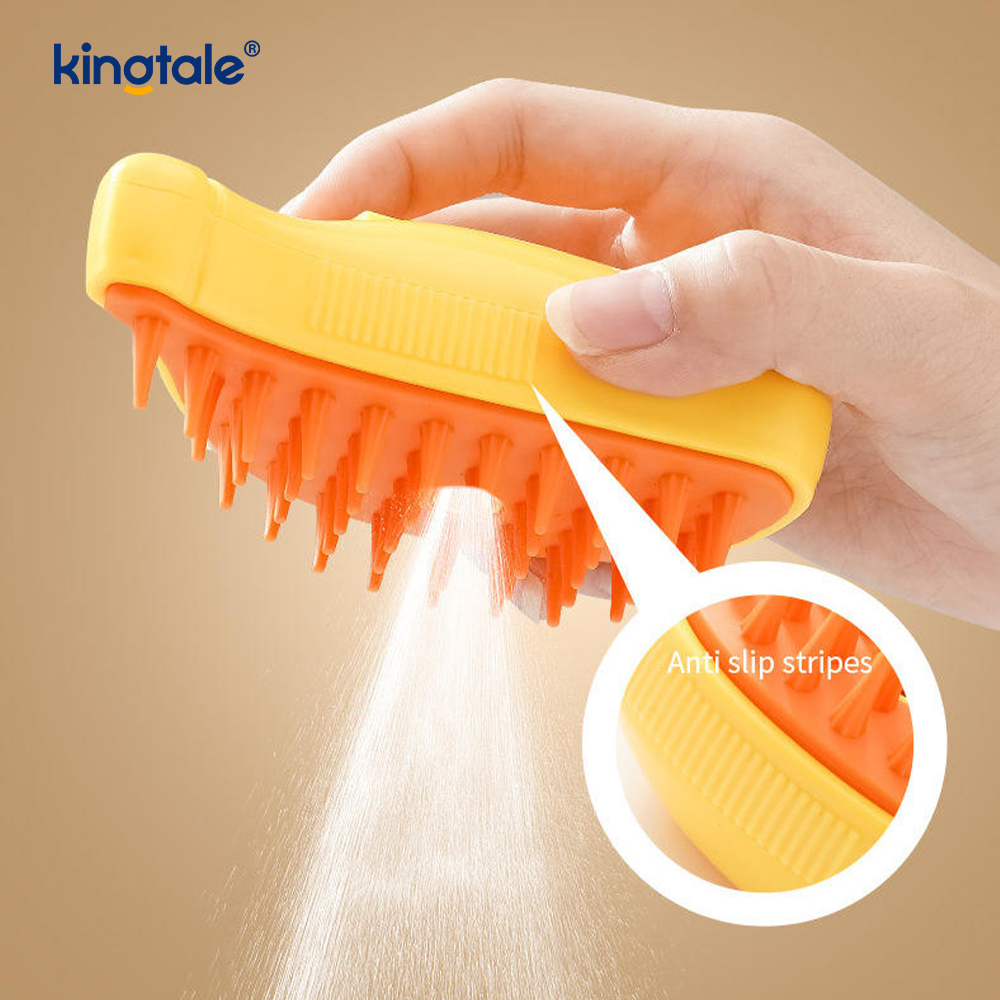 Cat Steam Brush 3 In 1 Steamy Pet Brush Silikonmassasje Hundehårfjerner Kam