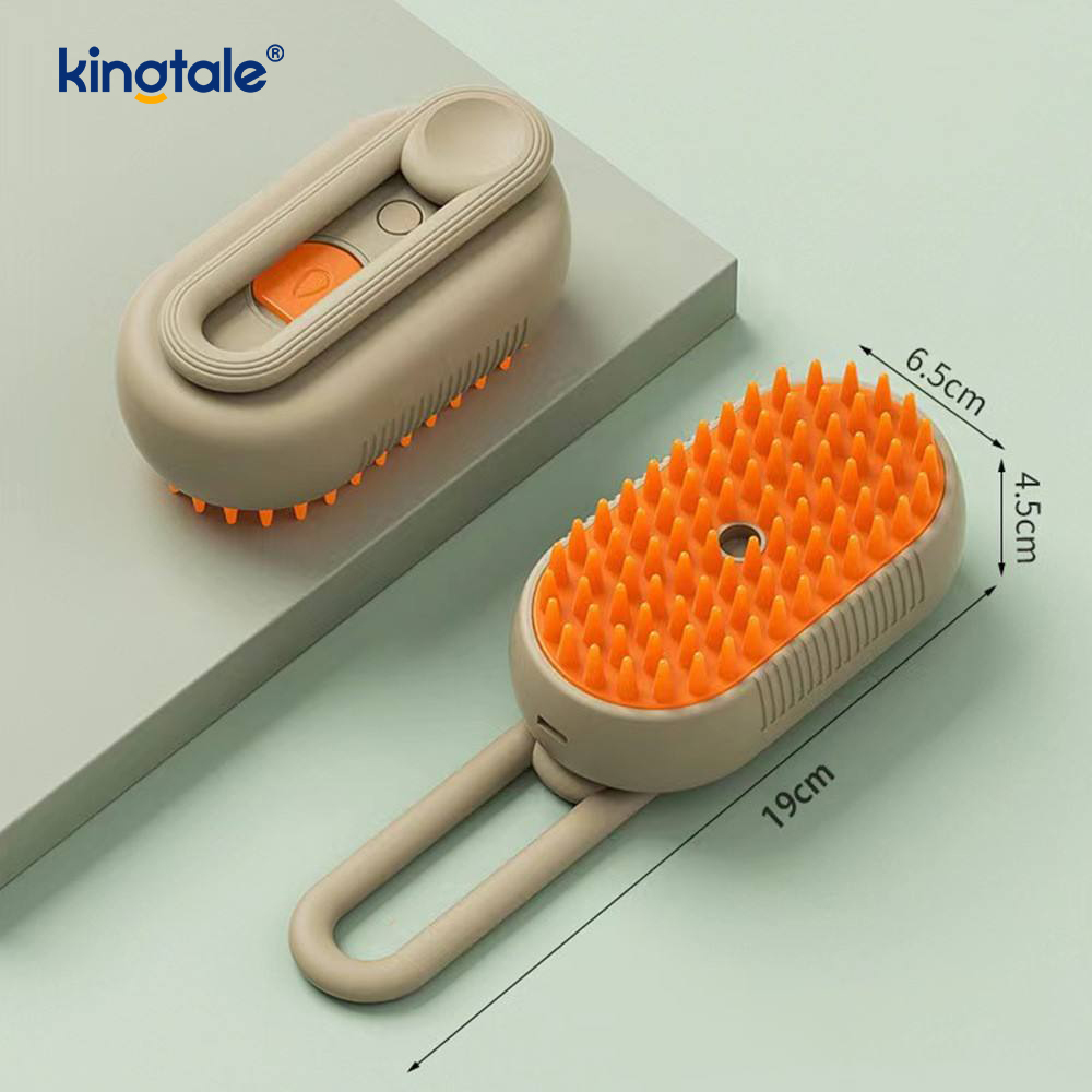 Cat Steam Brush 3 In 1 Steamy Pet Brush Silikonmassasje Hundehårfjerner Kam