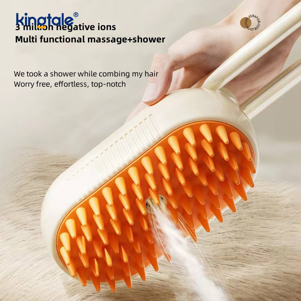 Cat Steam Brush 3 In 1 Steamy Pet Brush Silikonmassasje Hundehårfjerner Kam