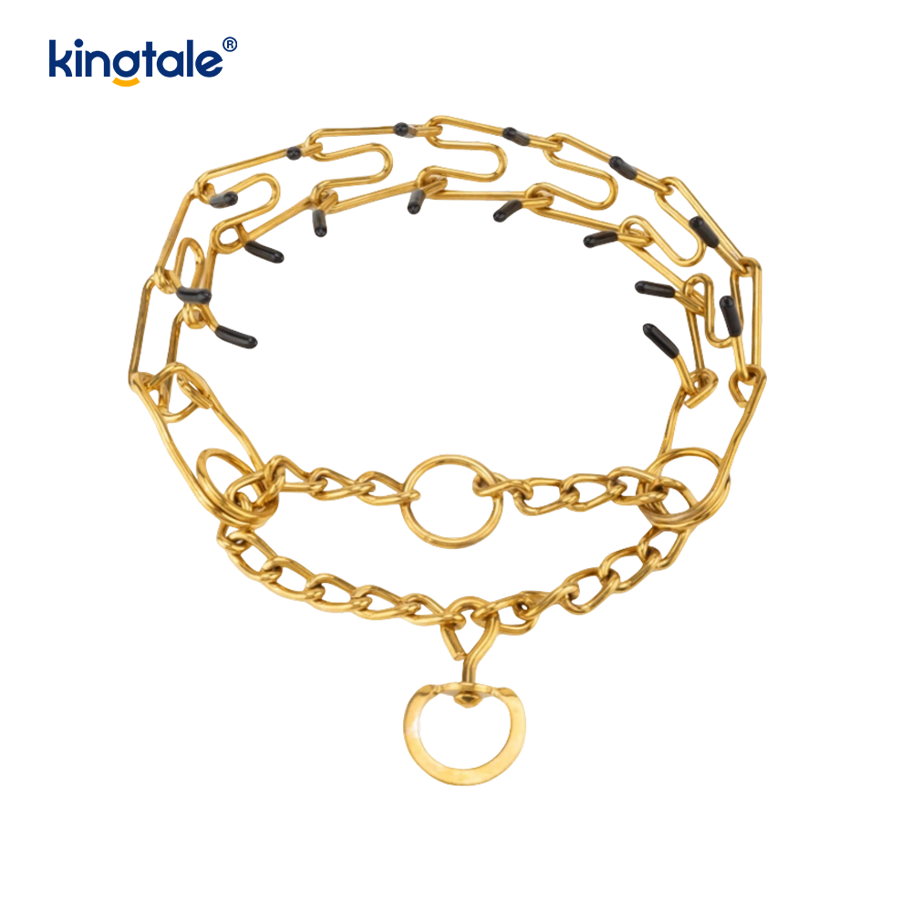 Pet Pinch Choke Halsbånd Carbon Steel Metal Prong Hundetreningshalsbånd