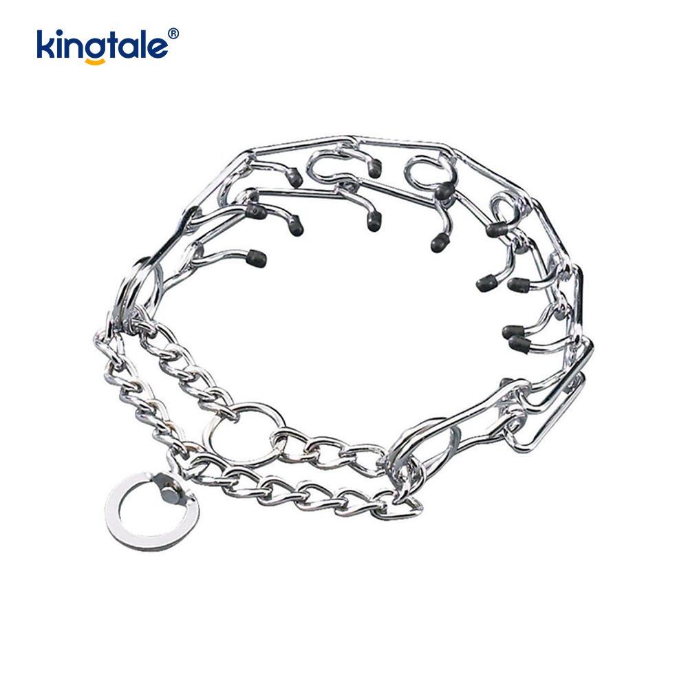 Pet Pinch Choke Halsbånd Carbon Steel Metal Prong Hundetreningshalsbånd