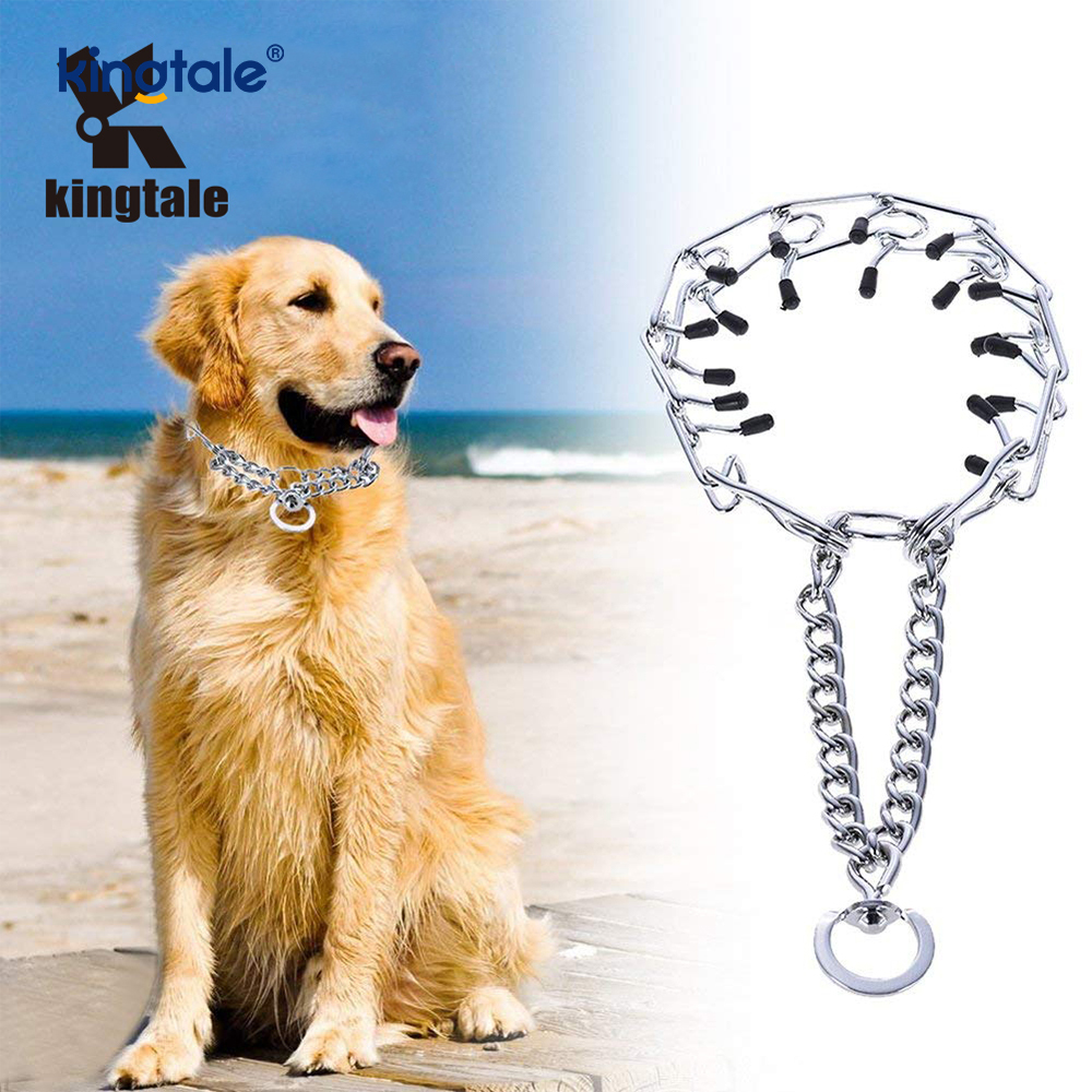 Pet Pinch Choke Halsbånd Carbon Steel Metal Prong Hundetreningshalsbånd