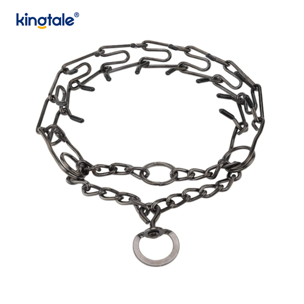 Pet Pinch Choke Halsbånd Carbon Steel Metal Prong Hundetreningshalsbånd