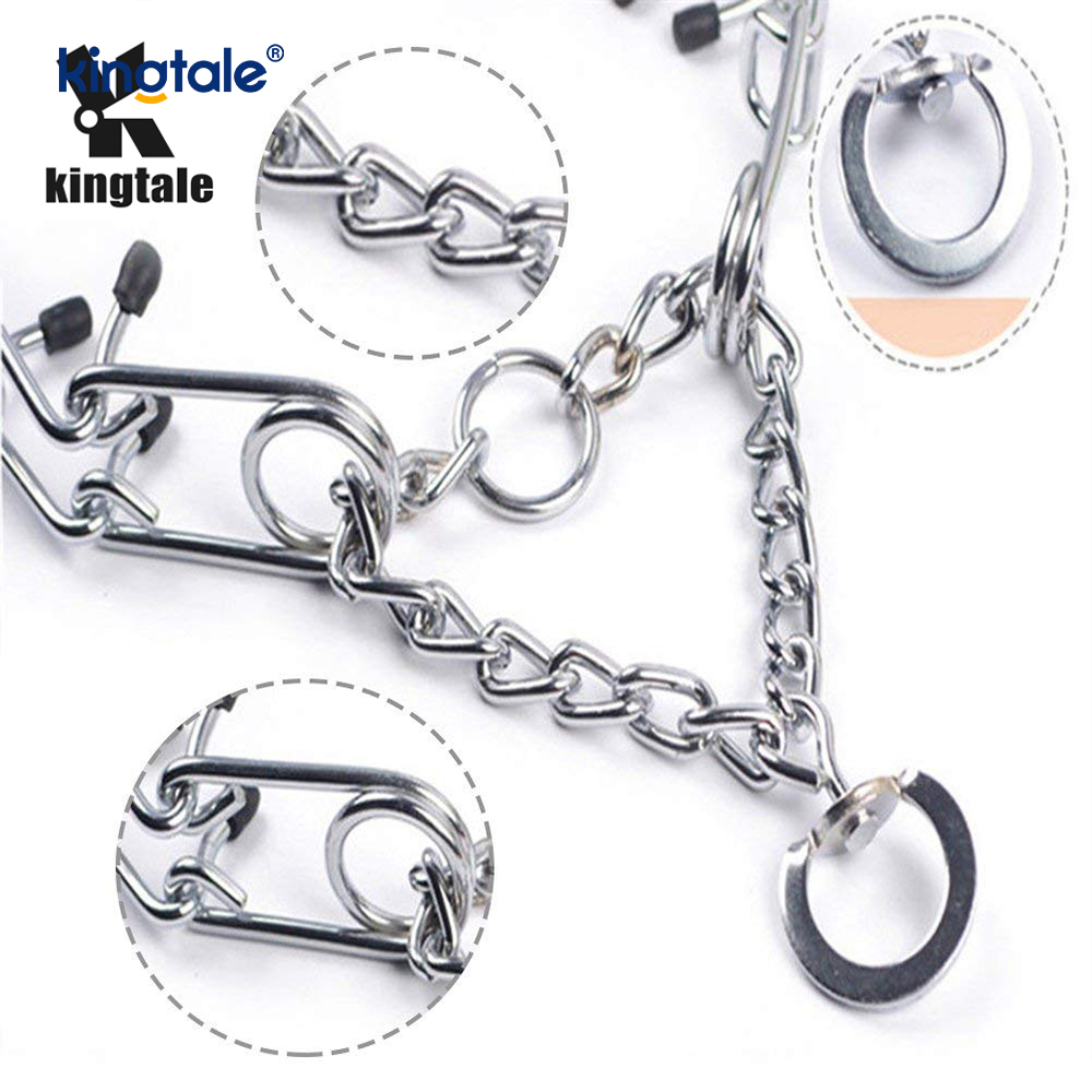 Pet Pinch Choke Halsbånd Carbon Steel Metal Prong Hundetreningshalsbånd
