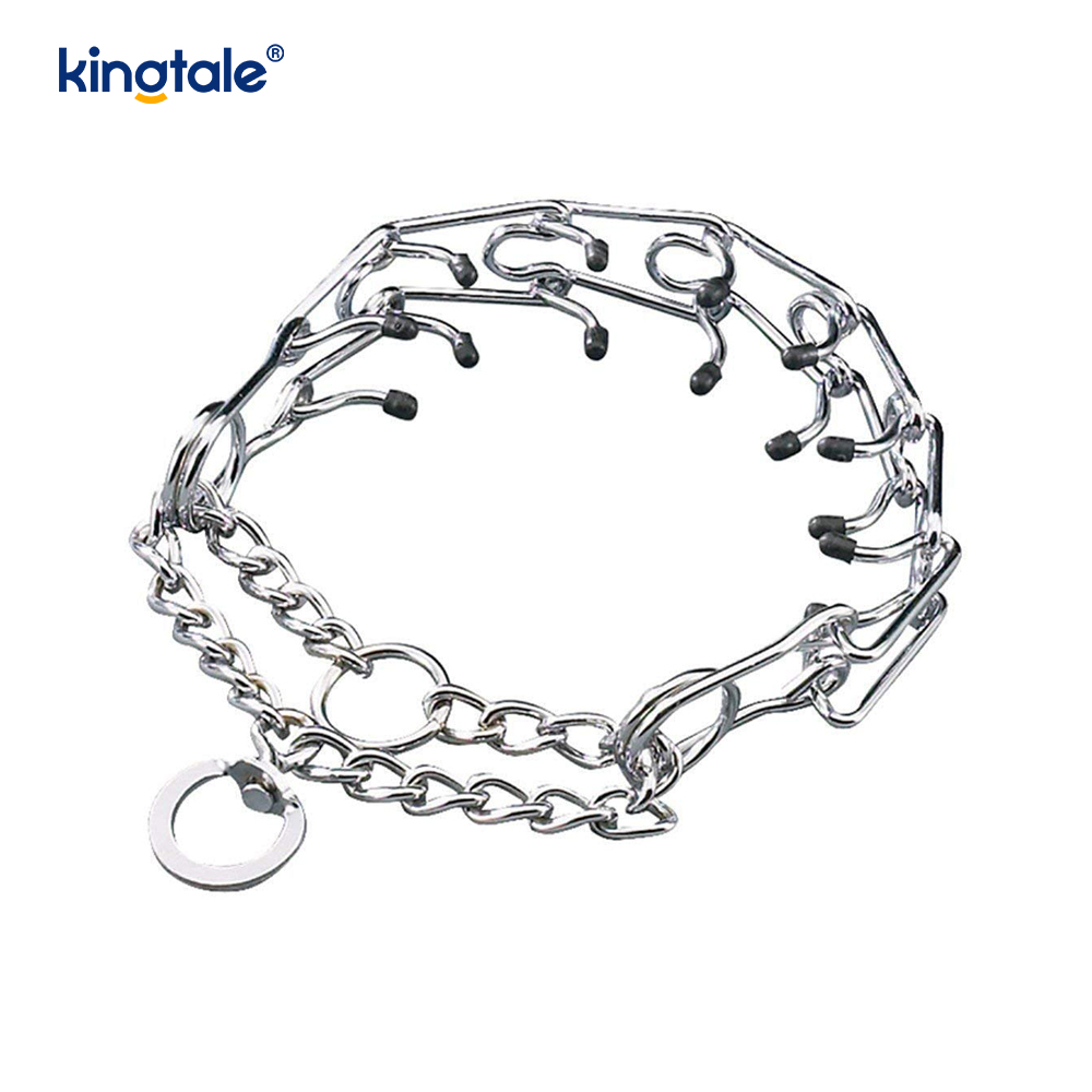 Pet Pinch Choke Halsbånd Carbon Steel Metal Prong Hundetreningshalsbånd