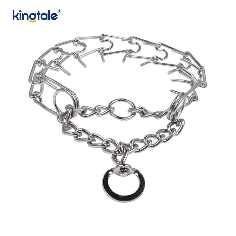 Pet Pinch Choke Halsbånd Carbon Steel Metal Prong Hundetreningshalsbånd