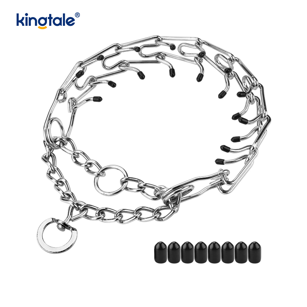 Pet Pinch Choke Halsbånd Carbon Steel Metal Prong Hundetreningshalsbånd