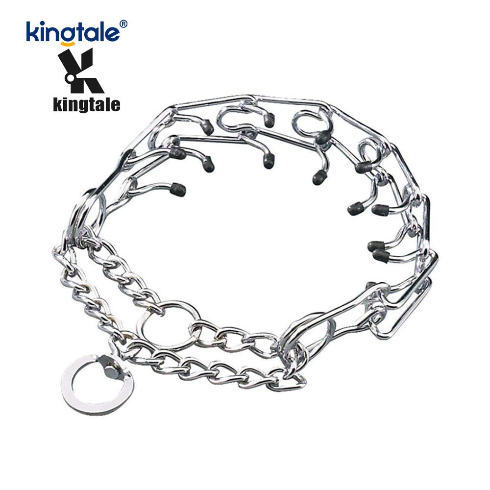 Pet Pinch Choke Halsbånd Carbon Steel Metal Prong Hundetreningshalsbånd