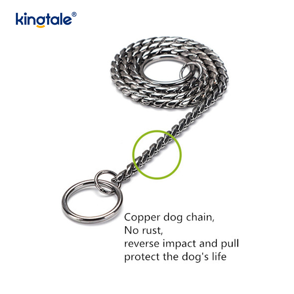 Pure Copper Metal Snake Dog Chain Halsbånd for små og mellomstore hunder