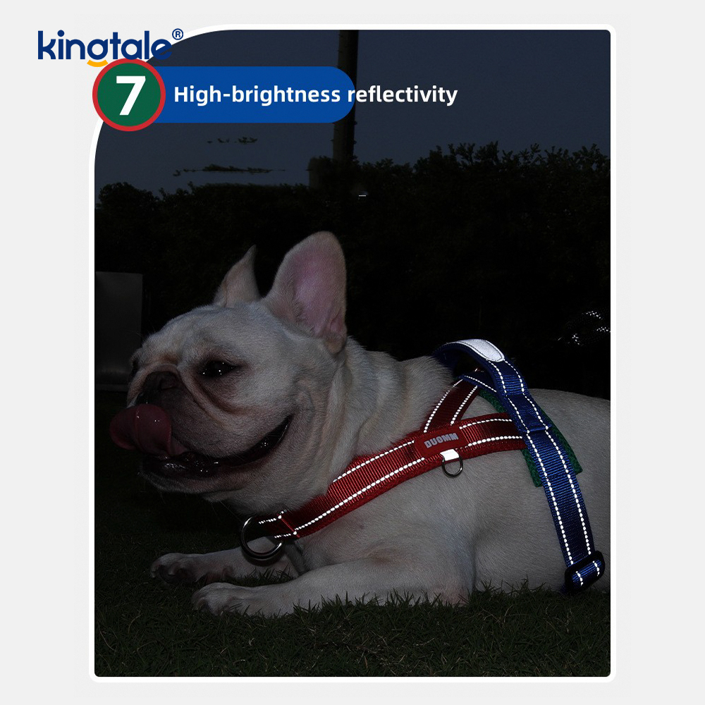 Tilpasset engros justerbar nylon reflekterende hundesele minst sett