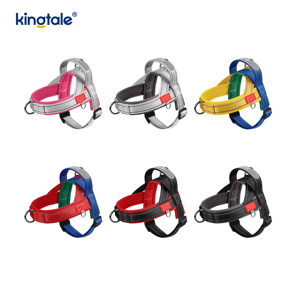 Tilpasset engros justerbar nylon reflekterende hundesele minst sett
