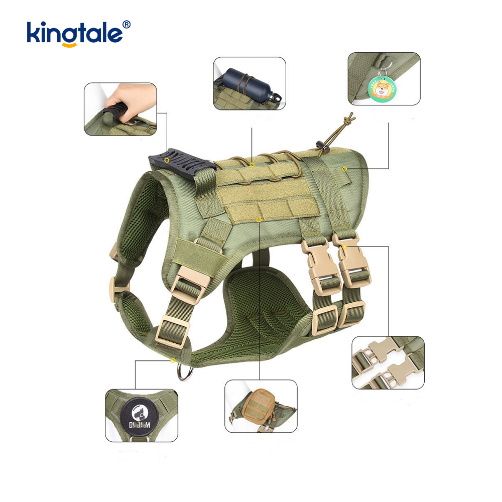 Tilpasset Heavy Duty Large Vest Mesh Pustende Justerbar Hundesele