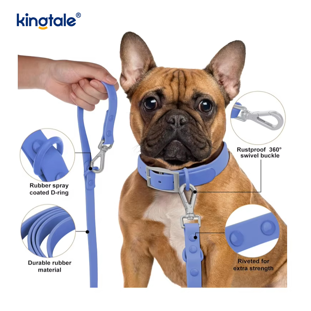 Egendefinert fasjonabel lett vanntett pvc hundesele båndhalsbånd