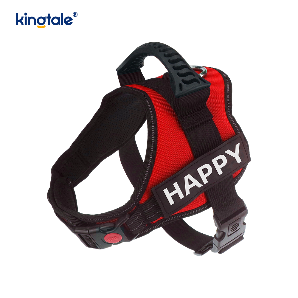 No Pull Reflekterende Designer Hundesele Solid Nylon Tau Hundebånd
