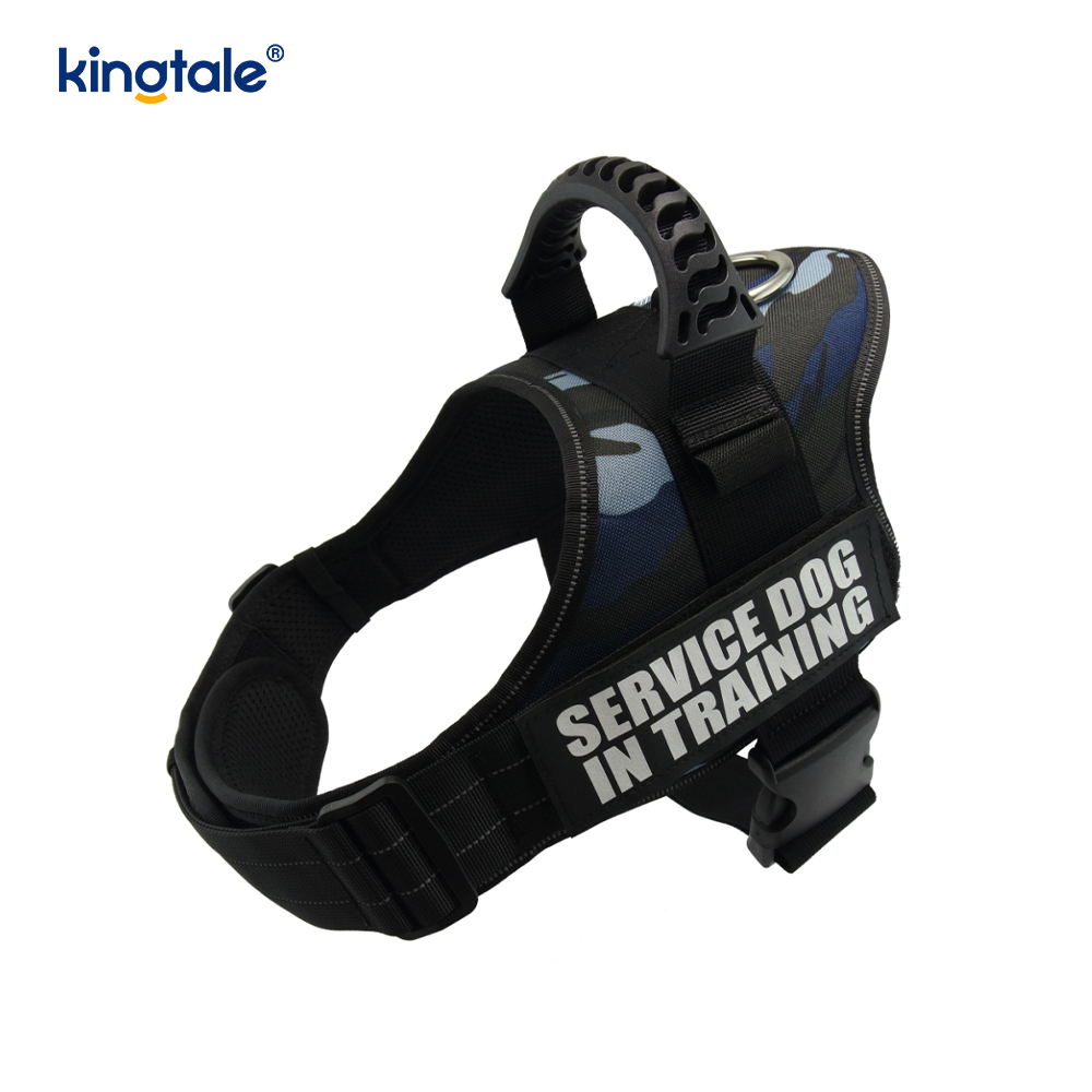 No Pull Reflekterende Designer Hundesele Solid Nylon Tau Hundebånd