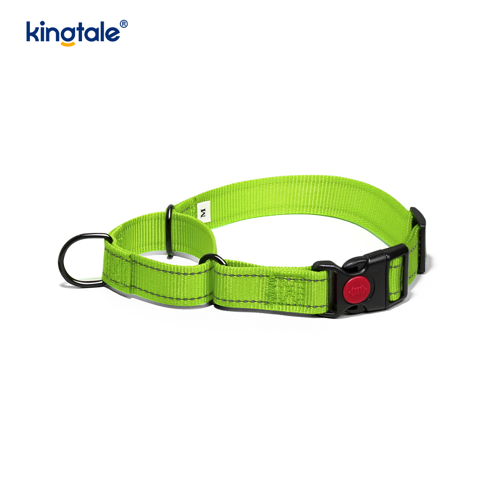 Quick Release No Pull Reflekterende Justerbar Nylon Martingale Hundehalsbånd