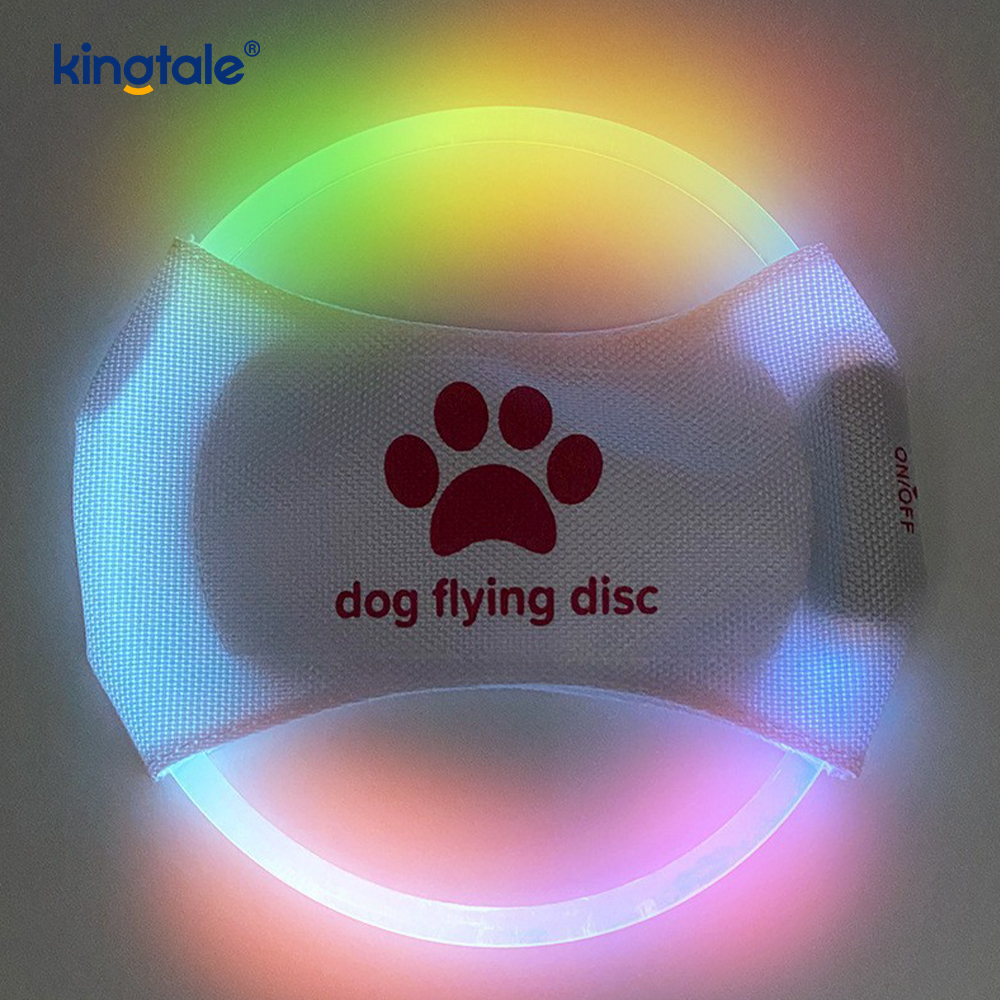 LED oppladbart lys-opp pet frisbee hundetrening leketøy