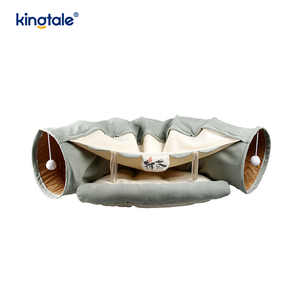 Sammenleggbar Cat Play Tunnel Interactive Toy Maze Cat House Tunnels innendørs