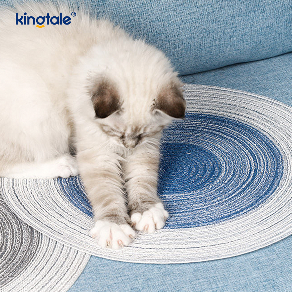 Naturlig Sisal Cat Scratcher Matt Horisontal Cat Floor Scratching Pad Rug