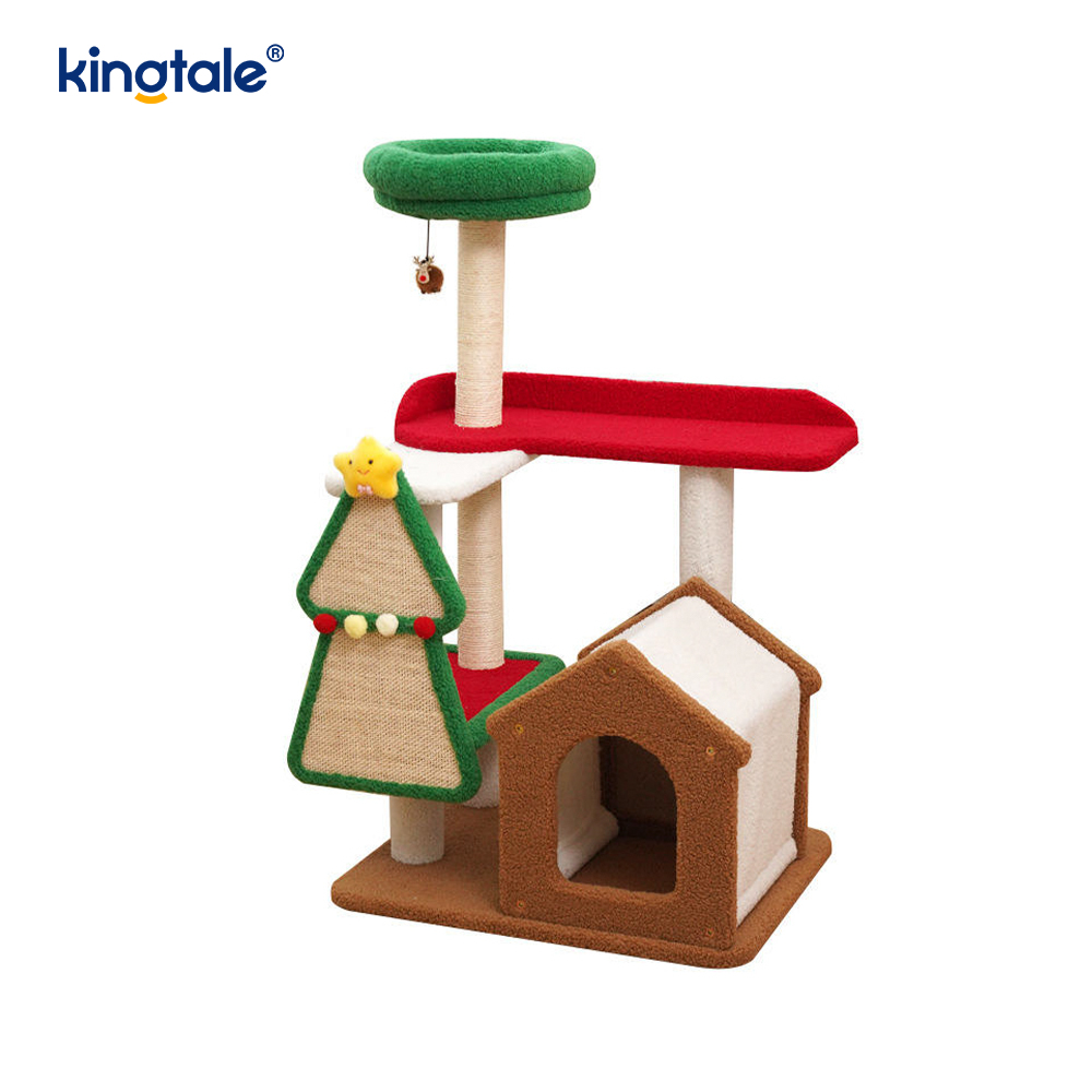 Christmas Series tilpasset slitasjebestandig Cat Scratch Pillar Siege Tower Apartment