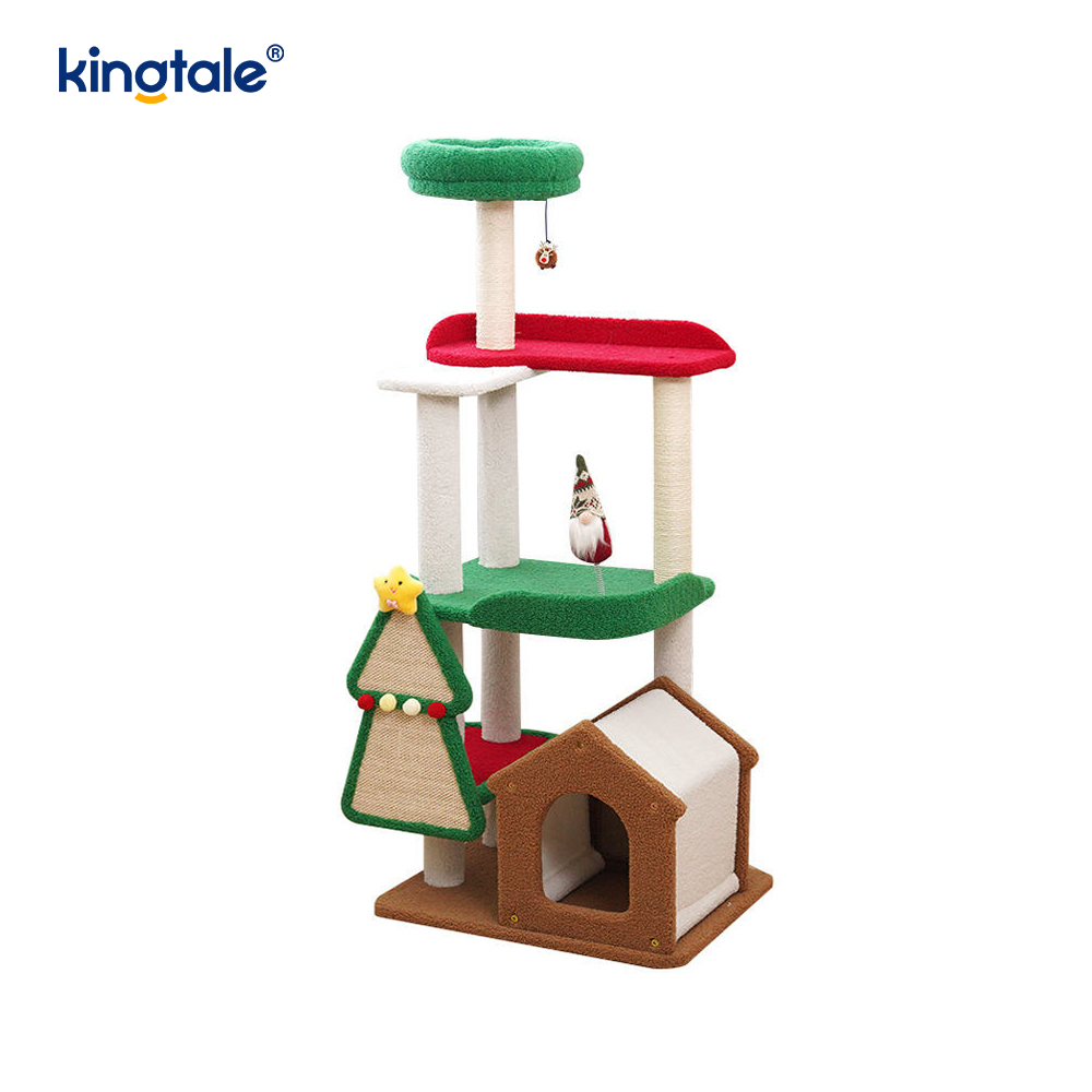 Christmas Series tilpasset slitasjebestandig Cat Scratch Pillar Siege Tower Apartment