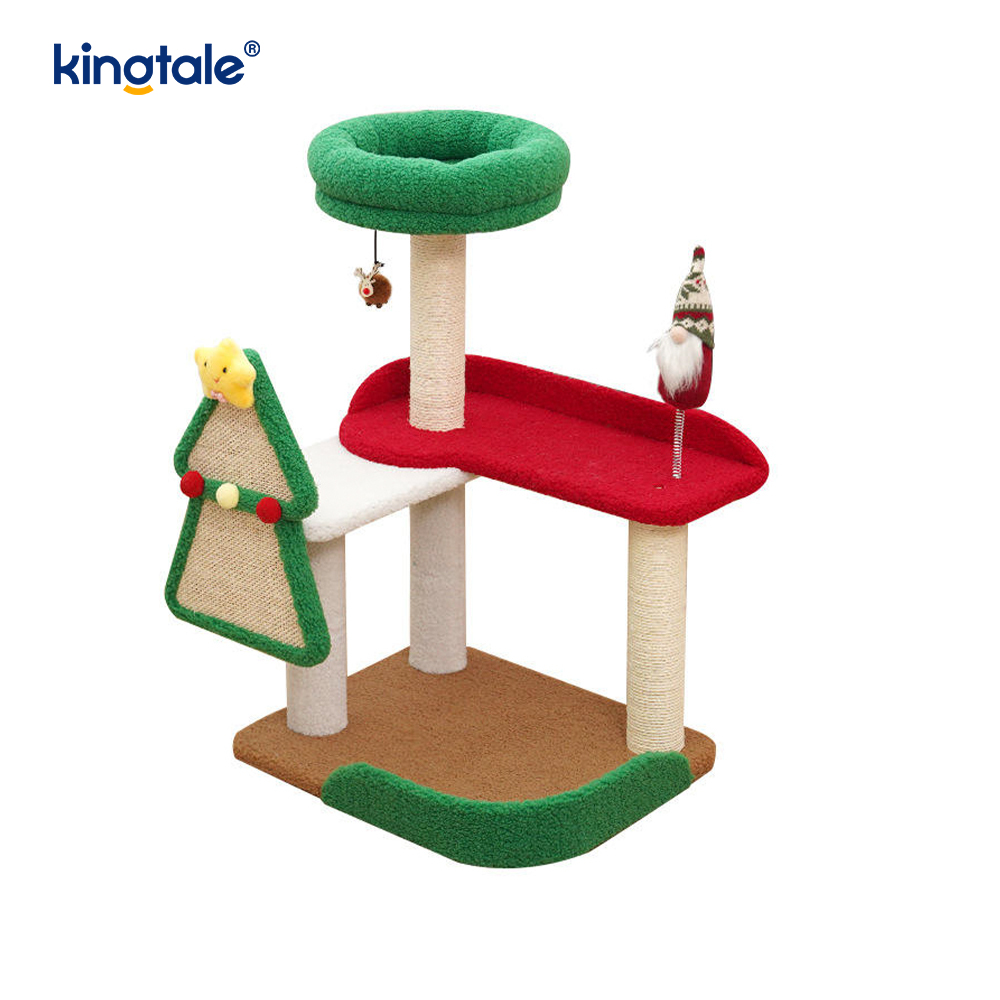 Christmas Series tilpasset slitasjebestandig Cat Scratch Pillar Siege Tower Apartment