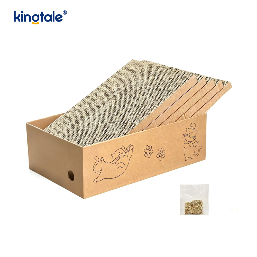 5 pakker i 1 Cat Scratch Pad med boks egnet for katter
