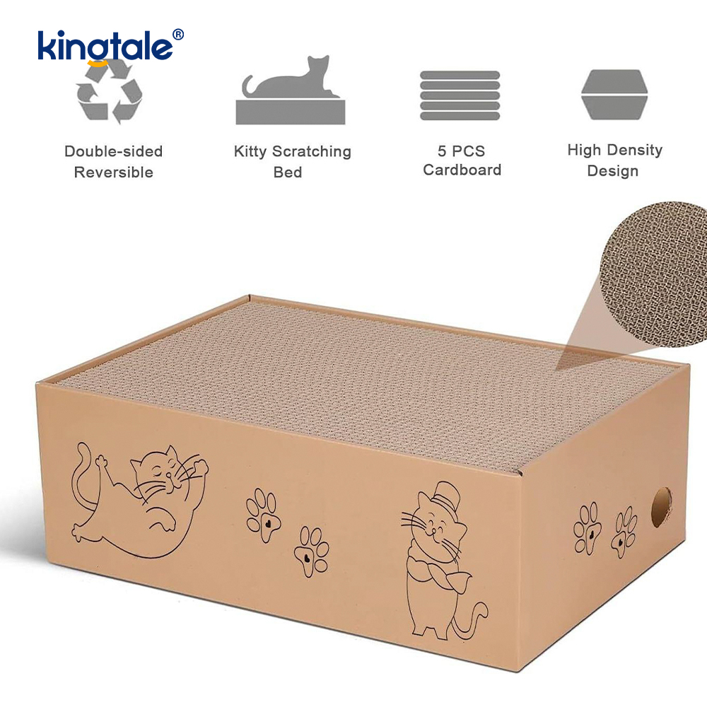 5 pakker i 1 Cat Scratch Pad med boks egnet for katter