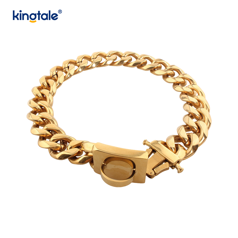 Motebelagt rustfritt stål Pet Cuban Link Dog Choke Chain Halsbånd