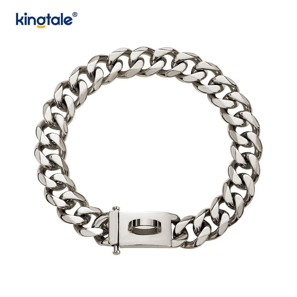 Motebelagt rustfritt stål Pet Cuban Link Dog Choke Chain Halsbånd