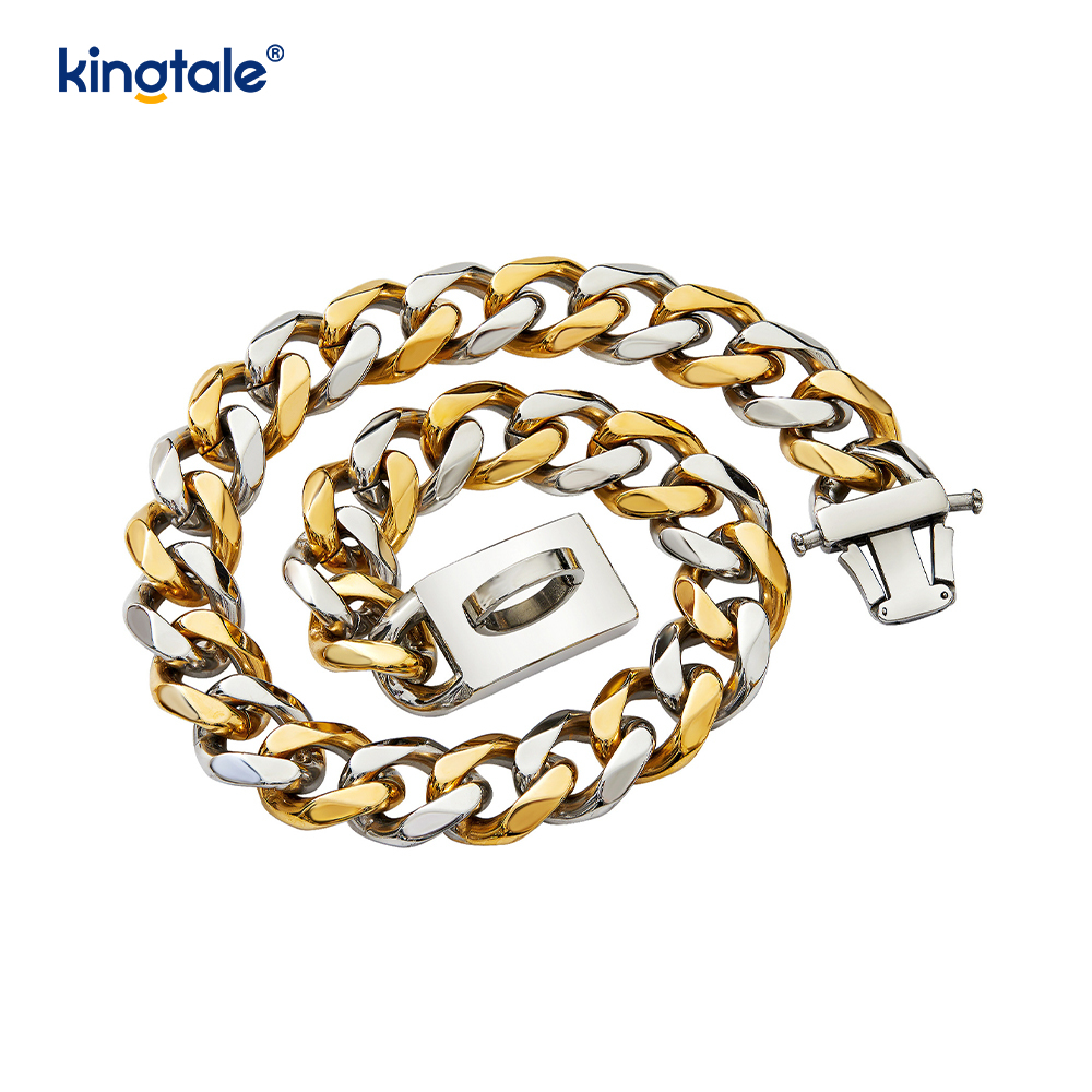 Motebelagt rustfritt stål Pet Cuban Link Dog Choke Chain Halsbånd
